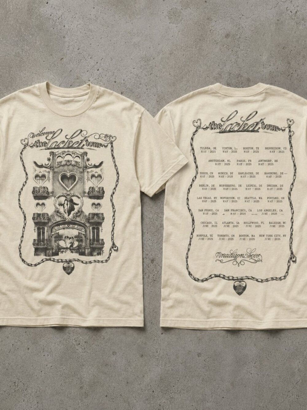Madison Beer The Locket Tour 2026 Vintage Double Sided T-Shirt